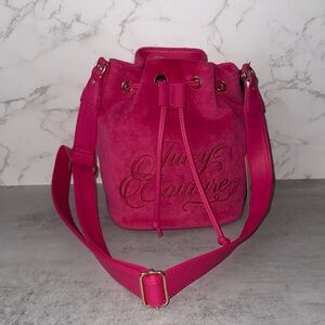 NWT Juicy Couture  Beach Couture Crossbody Terry Pink Flash Bucket Bag